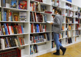 Student in Library